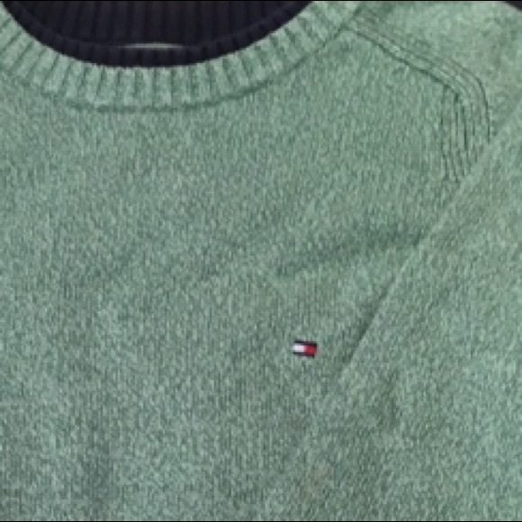 Mens Tommy Hilfiger Crewneck Sweater Green XL - Picture 7 of 8